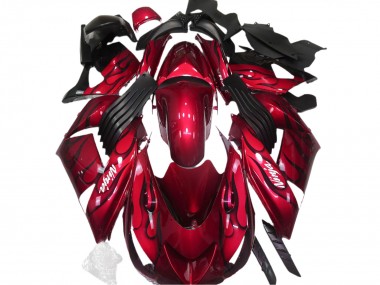 Purchase 2006-2011 Red Black Flame White Ninja Kawasaki ZX14R Motorcycle Fairings UK