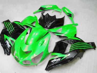 Purchase 2012-2024 Green Glossy Black White Ninja Kawasaki ZX14R Motorcycle Fairings UK