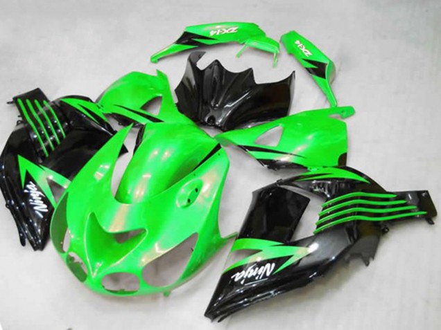 Purchase 2012-2024 Green Glossy Black White Ninja Kawasaki ZX14R Motorcycle Fairings UK