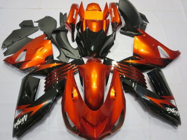 Purchase 2006-2011 Orange Glossy Black Kawasaki ZX14R Motorcycle Fairings UK