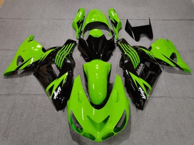 Purchase 2006-2011 Green Glossy Black White Ninja Kawasaki ZX14R Motorcycle Fairings UK