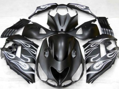 Purchase 2006-2011 Matte Black Silver Flame Kawasaki ZX14R Motorcycle Fairings UK