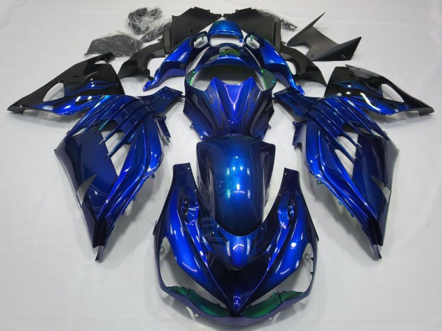 Purchase 2012-2024 Blue Glossy Black Kawasaki ZX14R Motorcycle Fairings UK