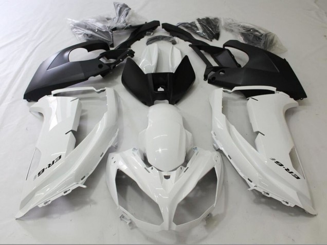 Purchase 2009-2011 Glossy White Matte Black Kawasaki Ninja ER6F Motorcycle Fairings UK