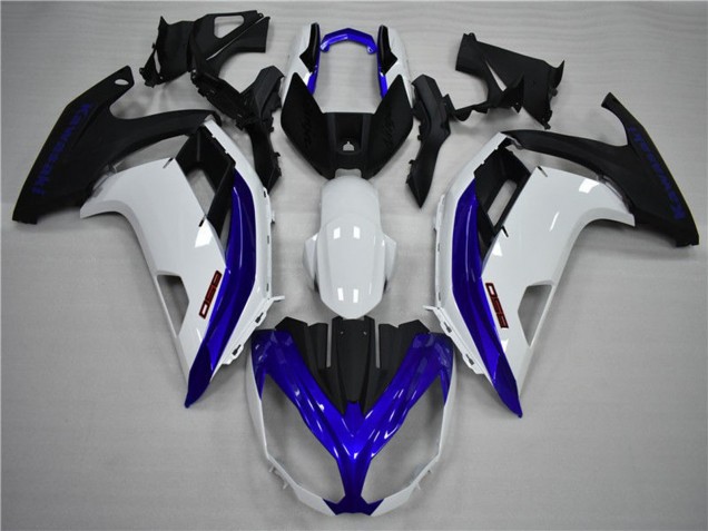 Purchase 2009-2011 White Blue Matte Black Kawasaki Ninja 650R Motorcycle Fairings UK