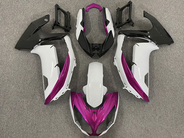 Purchase 2009-2011 White Magenta Matte Black Kawasaki Ninja 650R Motorcycle Fairings UK