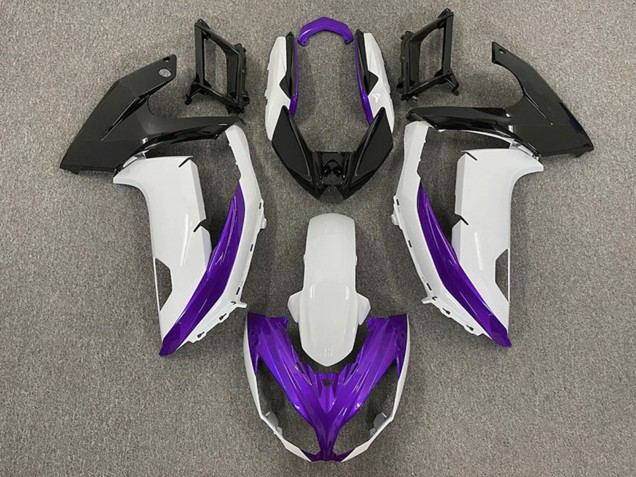 Purchase 2009-2011 White Purple Matte Black Kawasaki Ninja 650R Motorcycle Fairings UK
