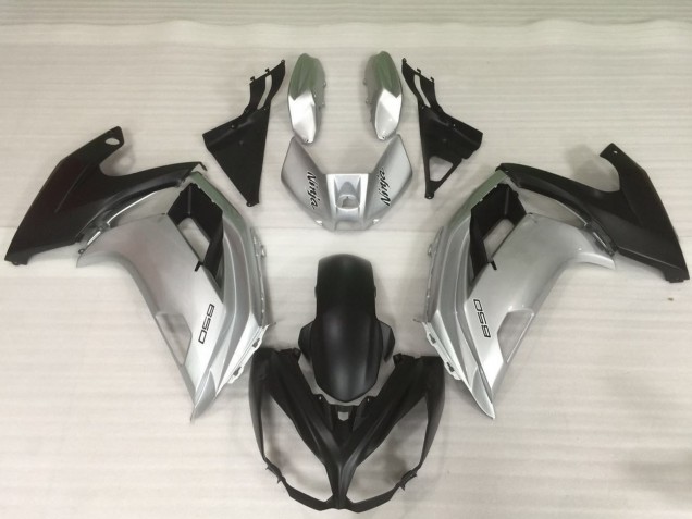 Purchase 2009-2011 Silver Matte Black Kawasaki Ninja 650R Motorcycle Fairings UK