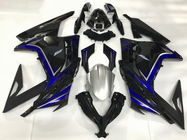 Purchase 2013-2024 Glossy Black Blue Kawasaki Ninja 300 Motorcycle Fairings UK