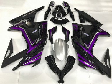 Purchase 2013-2024 Glossy Black Purple Kawasaki Ninja 300 Motorcycle Fairings UK