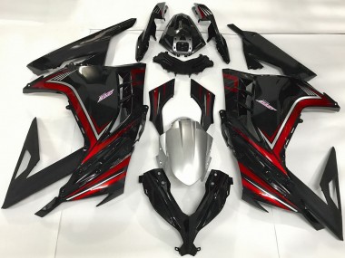 Purchase 2013-2024 Glossy Black Red Kawasaki Ninja 300 Motorcycle Fairings UK