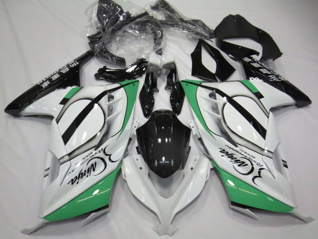 Purchase 2013-2024 Glossy White Green Black Kawasaki Ninja 300 Motorcycle Fairings UK