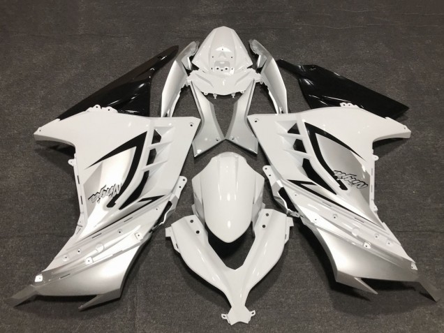 Purchase 2013-2024 Glossy White Silver Black Kawasaki Ninja 300 Motorcycle Fairings UK