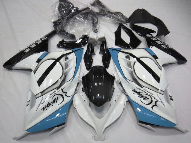Purchase 2013-2024 Glossy White Light Blue Black Kawasaki Ninja 300 Motorcycle Fairings UK