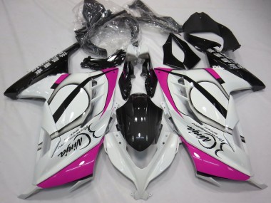 Purchase 2013-2024 Glossy White Pink Black Kawasaki Ninja 300 Motorcycle Fairings UK
