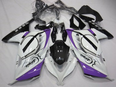 Purchase 2013-2024 Glossy White Purple Black Kawasaki Ninja 300 Motorcycle Fairings UK