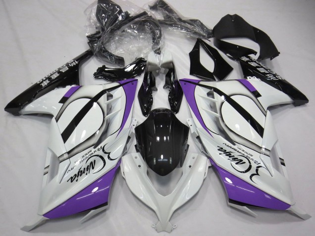 Purchase 2013-2024 Glossy White Purple Black Kawasaki Ninja 300 Motorcycle Fairings UK