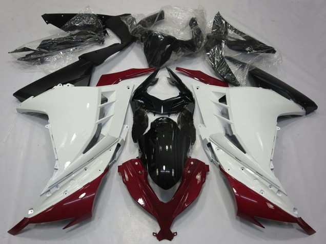 Purchase 2013-2024 White Maroon Red Black Kawasaki Ninja 300 Motorcycle Fairings UK