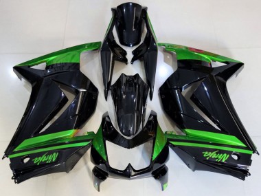 Purchase 2008-2012 Green Glossy Black Kawasaki Ninja 250 Motorcycle Fairings UK