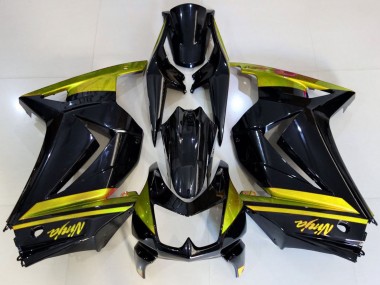 Purchase 2008-2012 Glossy Black Yellow Kawasaki Ninja 250 Motorcycle Fairings UK