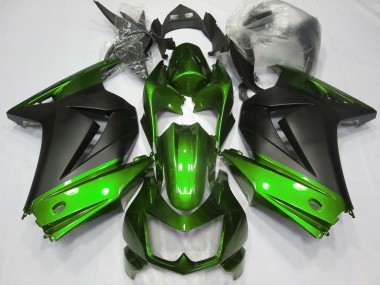 Purchase 2008-2012 Green Matte Black Kawasaki Ninja 250 Motorcycle Fairings UK