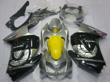 Purchase 2008-2012 Silver Yellow Glossy Black Kawasaki Ninja 250 Motorcycle Fairings UK