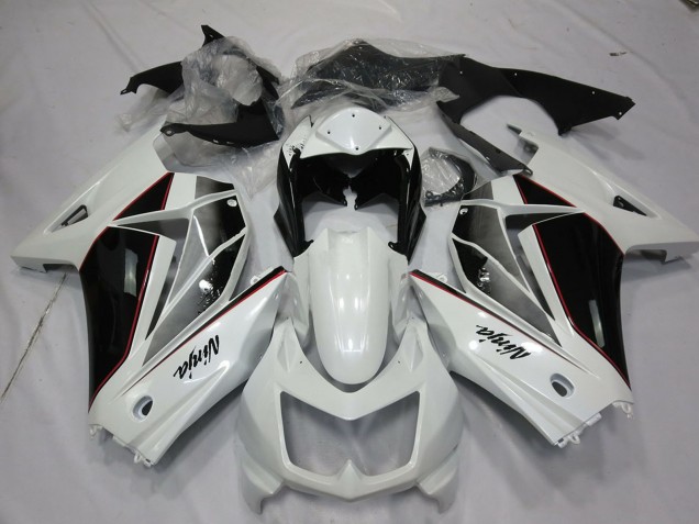 Purchase 2008-2012 White Glossy Black Kawasaki Ninja 250 Motorcycle Fairings UK