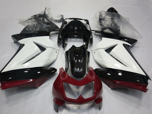 Purchase 2008-2012 White Red Glossy Black Kawasaki Ninja 250 Motorcycle Fairings UK