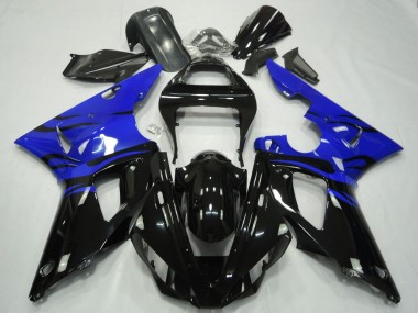 Purchase 2000-2001 Blue Glossy Black Flame Yamaha R1 Motorcycle Fairings UK