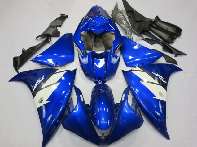 Purchase 2012-2014 Blue White Yamaha R1 Motorcycle Fairings UK