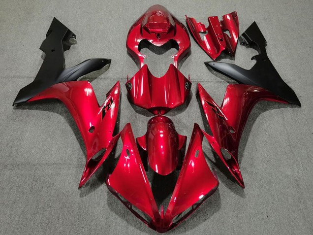 Purchase 2004-2006 Candy Red Matte Black Yamaha R1 Motorcycle Fairings UK