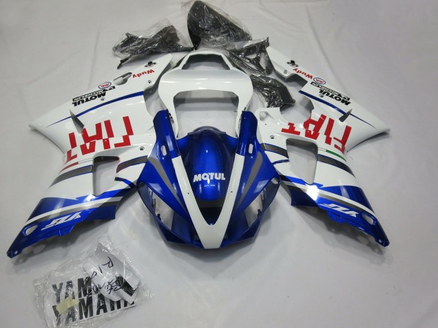 Purchase 2000-2001 White Blue Red Fiat Motul Yamaha R1 Motorcycle Fairings UK