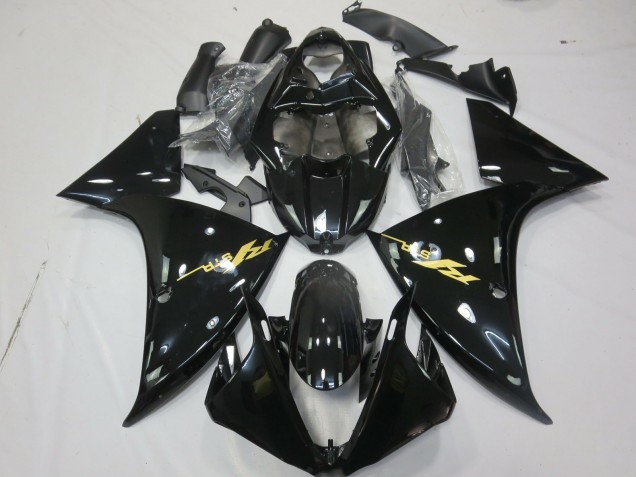 Purchase 2009-2011 Glossy Black Gold Decal Yamaha R1 Motorcycle Fairings UK