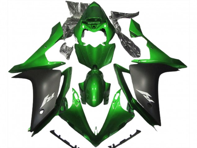 Purchase 2007-2008 Green Matte Black Yamaha R1 Motorcycle Fairing UK