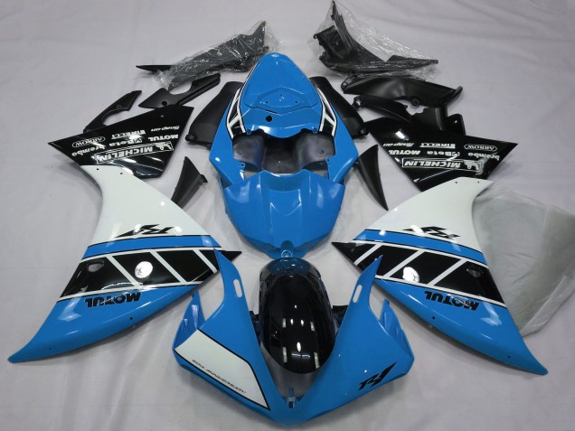 Purchase 2012-2014 Blue White Glossy Black Yamaha R1 Motorcycle Fairings UK