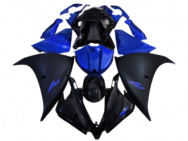 Purchase 2012-2014 Glossy Black Matte Black Blue Yamaha R1 Motorcycle Fairings UK