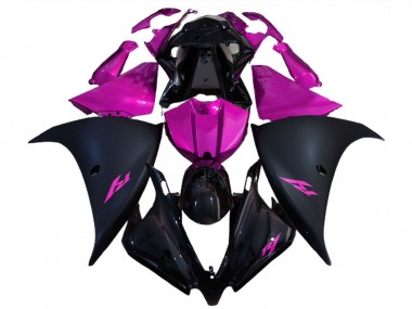 Purchase 2012-2014 Glossy Black Matte Black Pink Yamaha R1 Motorcycle Fairings UK