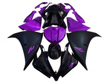 Purchase 2012-2014 Glossy Black Matte Black Purple Yamaha R1 Motorcycle Fairings UK