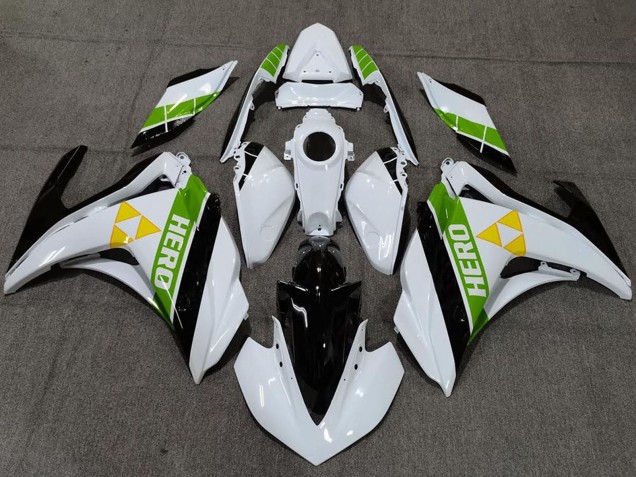 Purchase 2015-2018 White Green Glossy Black Yamaha R3 Motorcycle Fairings UK