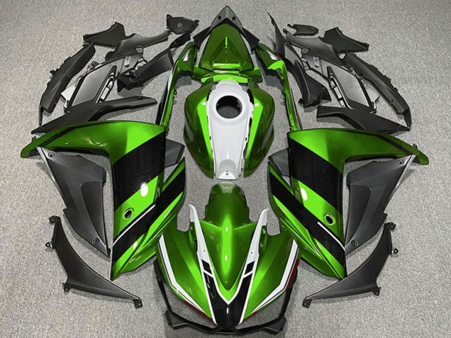 Purchase 2015-2018 Green White Glossy Black Yamaha R3 Motorcycle Fairings UK