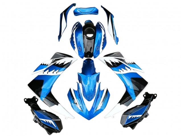 Purchase 2015-2018 Blue White Black Shark Yamaha R3 Motorcycle Fairing UK