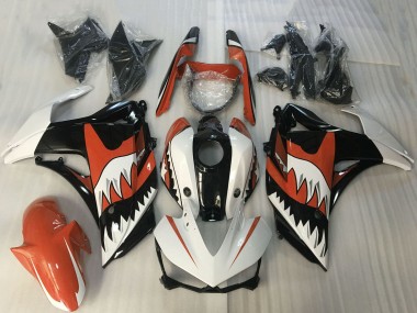 Purchase 2015-2018 White Orange Glossy Black Shark Yamaha R3 Motorcycle Fairings UK