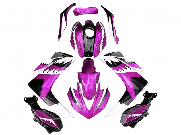 Purchase 2015-2018 Pink White Glossy Black Shark Yamaha R3 Motorcycle Fairings UK