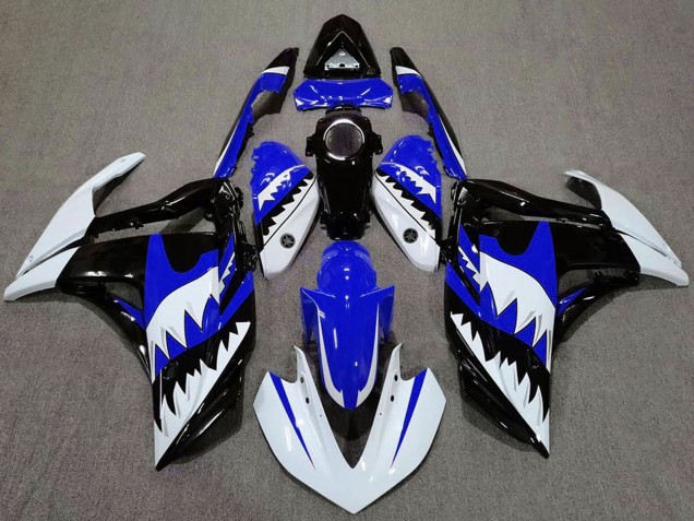 Purchase 2015-2018 White Blue Black Shark Yamaha R3 Motorcycle Fairings UK