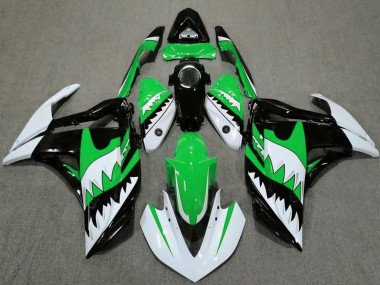 Purchase 2015-2018 White Green Black Shark Yamaha R3 Motorcycle Fairings UK