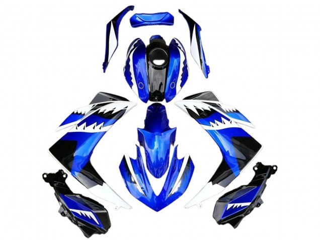 Purchase 2015-2018 Blue White Black Shark Yamaha R3 Motorcycle Fairings UK