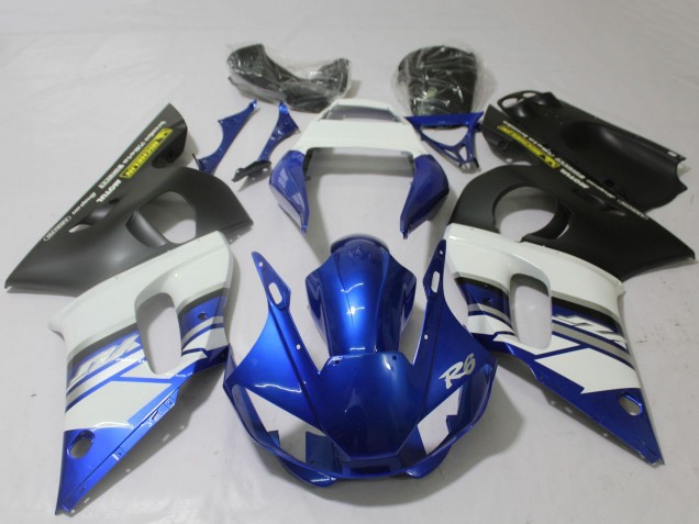 Purchase 1998-2002 White Blue Matte Black Yellow Yamaha R6 Motorcycle Fairings UK