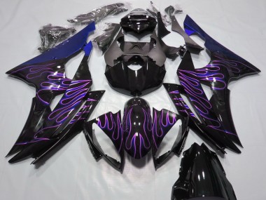 Purchase 2008-2016 Blue Glossy Black Purple Flame Yamaha R6 Motorcycle Fairings UK