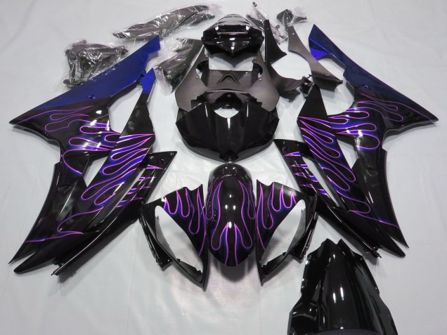 Purchase 2008-2016 Blue Glossy Black Purple Flame Yamaha R6 Motorcycle Fairings UK