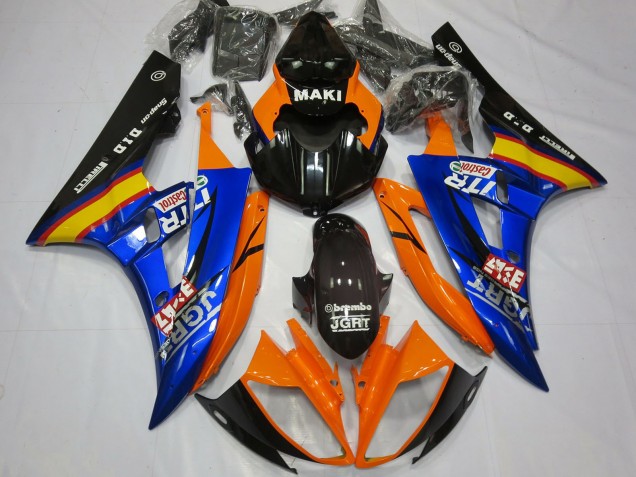 Purchase 2006-2007 Orange Blue Glossy Black Castrol Yamaha R6 Motorcycle Fairings UK